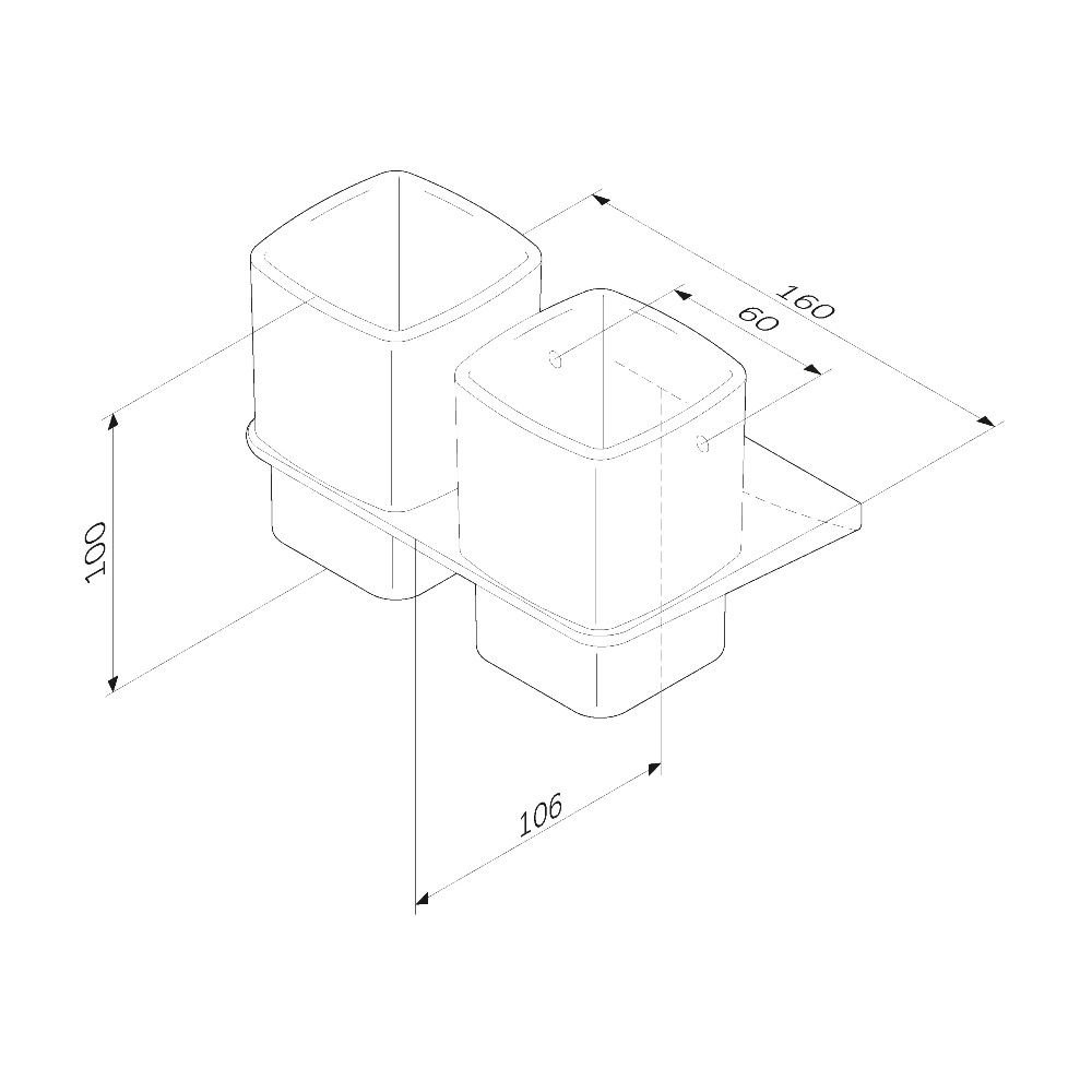 Двойной стеклянный стакан с настенным держателем Am.Pm Inspire 2.0 A50A343400