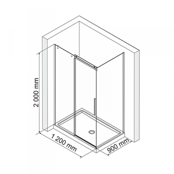 Душевой уголок (120х90) WasserKRAFT Dinkel 58R07