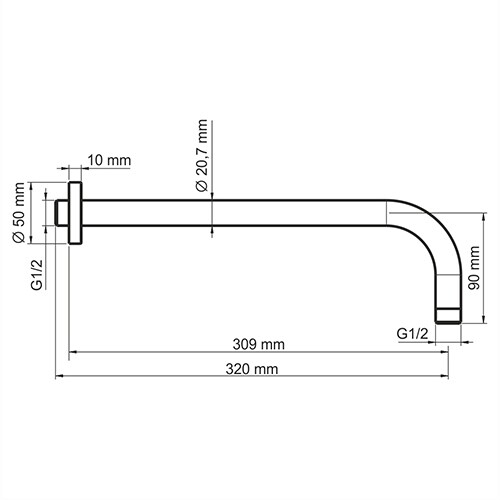Душевой кронштейн WasserKRAFT Elbe A079