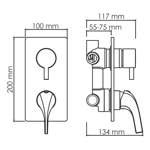 Смеситель для ванны  WasserKRAFT Sauer 7171