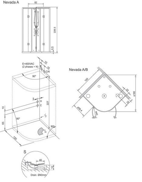 Душевая кабина RIHO NEVADA 90x90 PROF A CA201015213C000