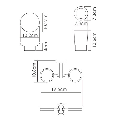Стакан для зубных щеток и мыльница Wasserkraft K-28126 SET1496
