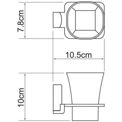 Стакан для зубных щеток одинарный WasserKRAFT Leine K-5028WHITE