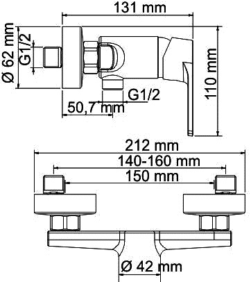 Смеситель для душа WasserKRAFT Dill 6102