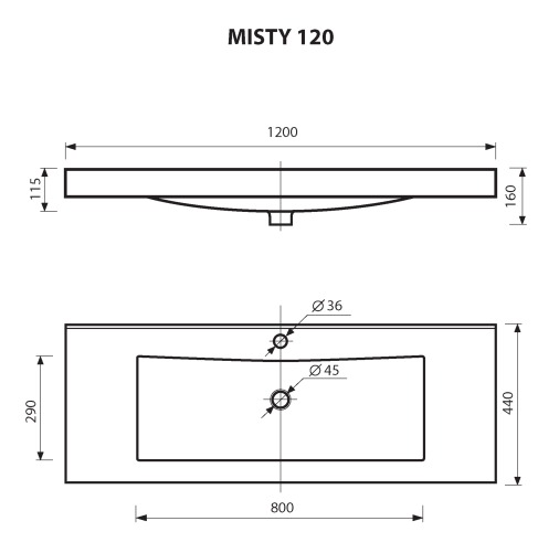 Тумба под раковину Misty София 120 П-Соф01120-011Пр
