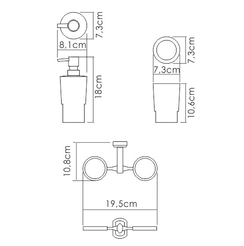 Держатель стакана и дозатора Wasserkraft K-28189 SET1495