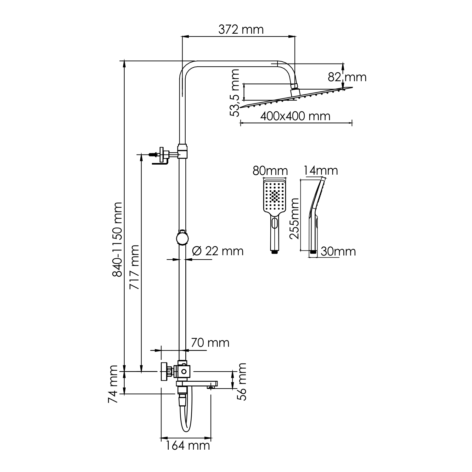 Душевая система WasserKraft A199.119.126.087.CH Thermo