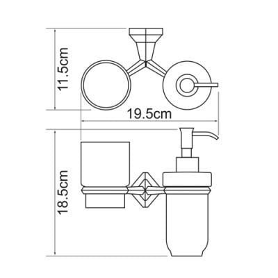 Держатель стакана и дозатора WasserKRAFT Aller K-1189C