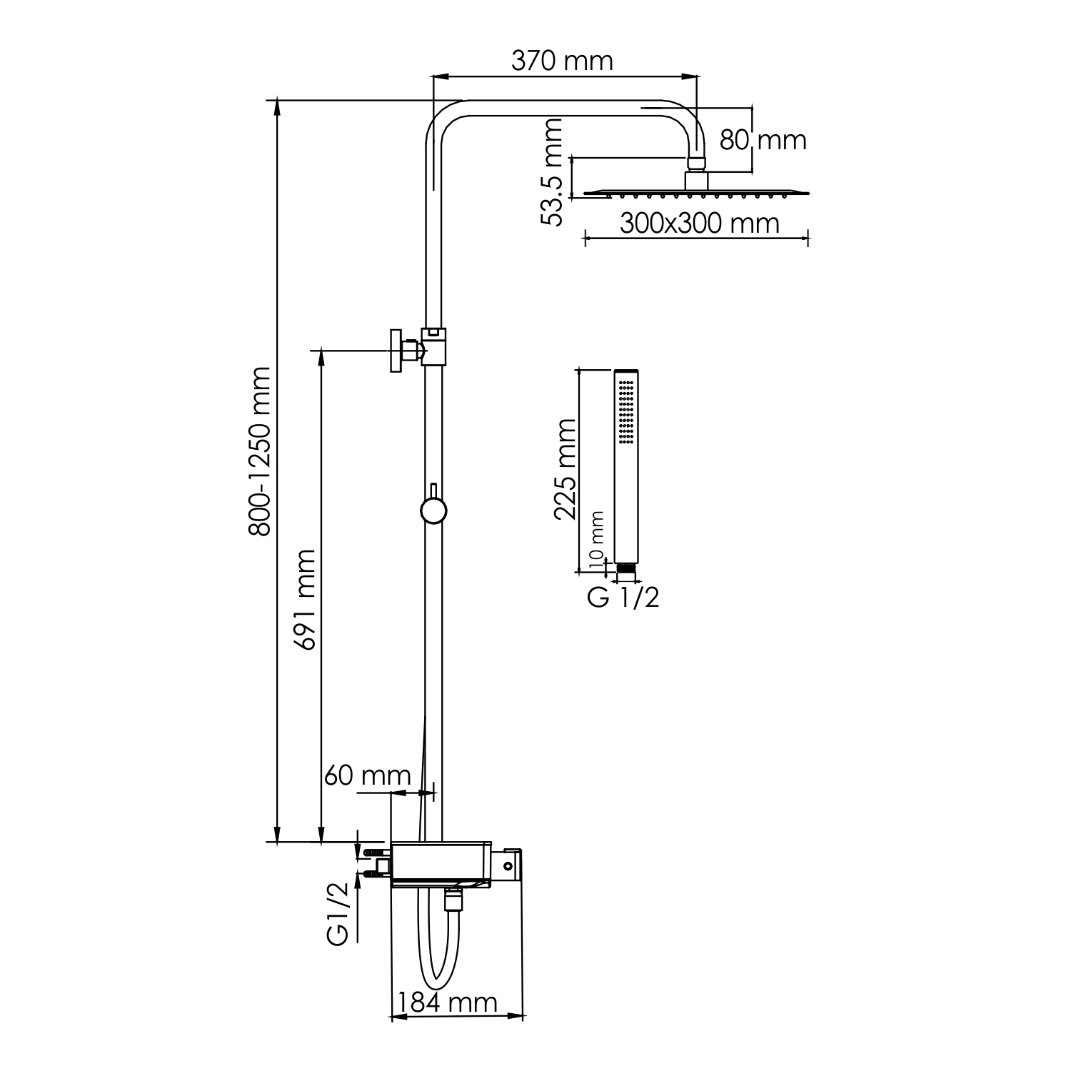 Душевая система WasserKraft A114.162.217.CB Thermo