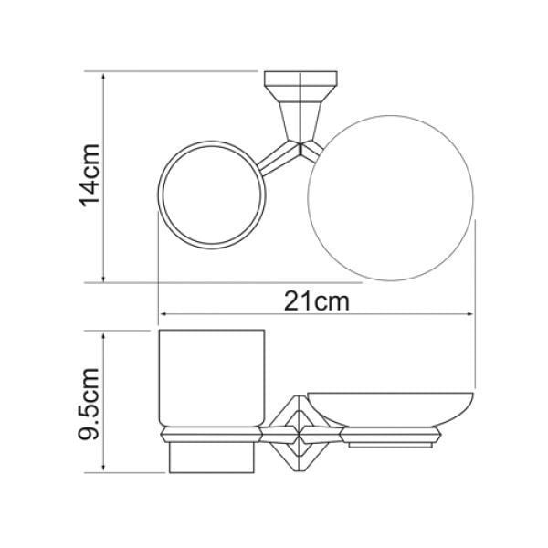 Стакан для зубных щеток и мыльница WasserKraft Aller K-1126C