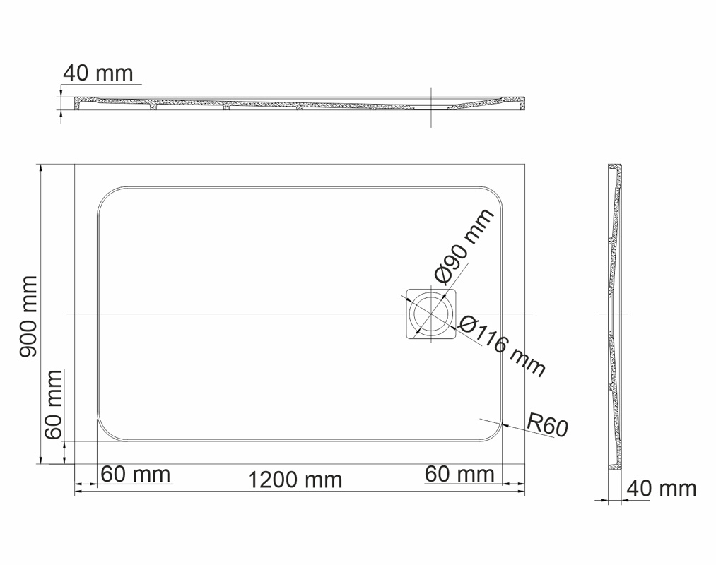 Душевой поддон (120х90) WasserKRAFT Neime 19T07
