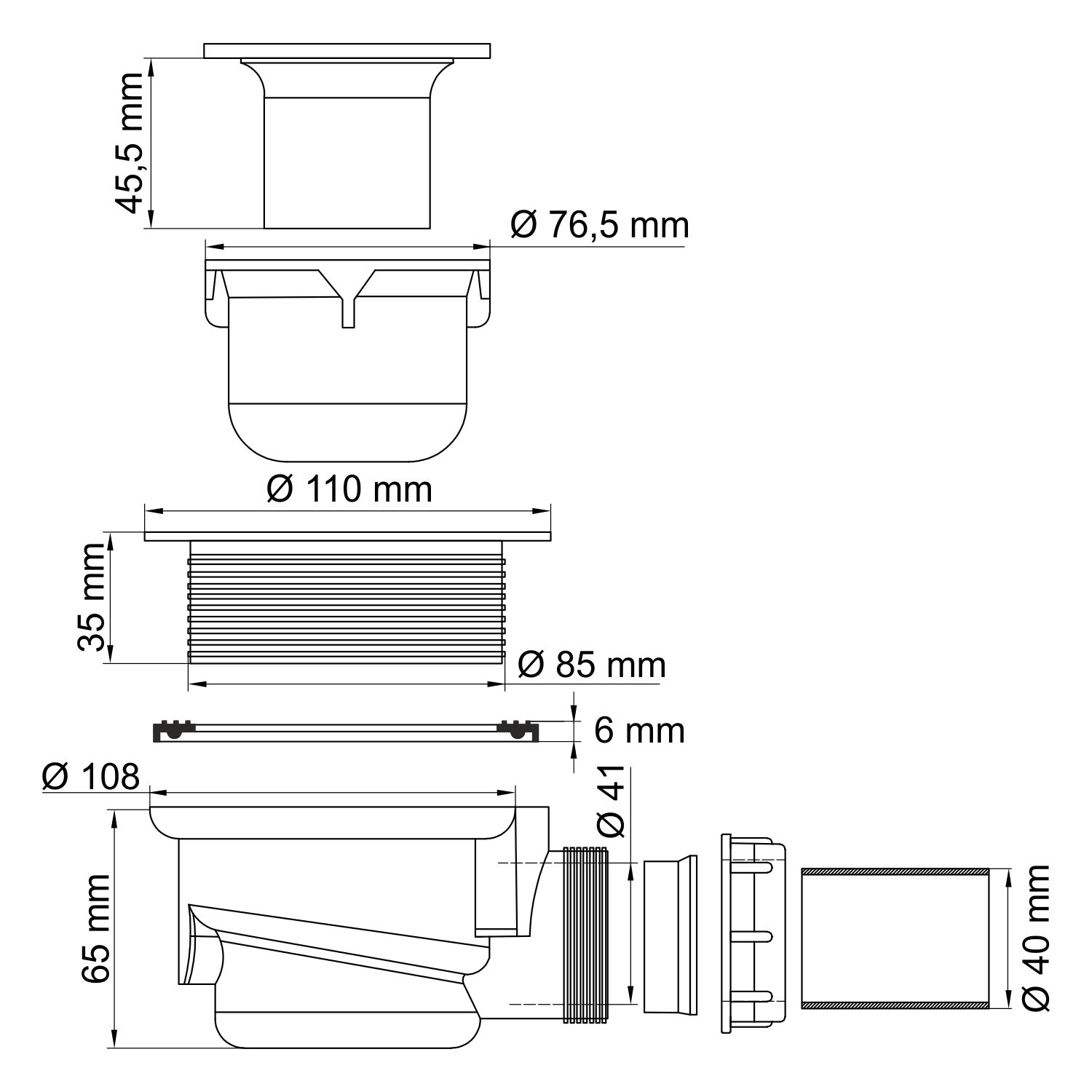 Сифон для поддонов WasserKRAFT D455