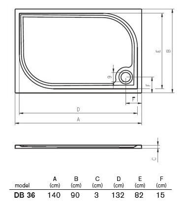 Душевой поддон RIHO KOLPING DB32 100x90 D004007005