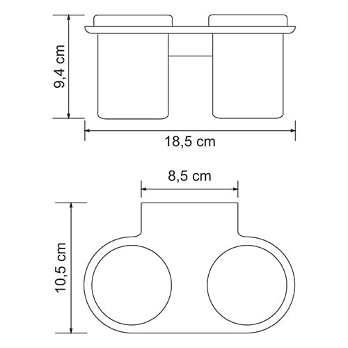 Стакан для зубных щеток двойной WasserKRAFT Kammel K-8328D