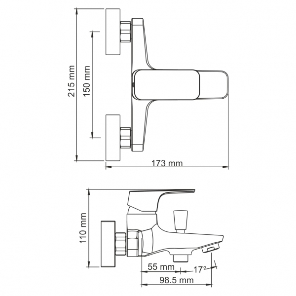Смеситель для ванны  WasserKRAFT Salm 2701