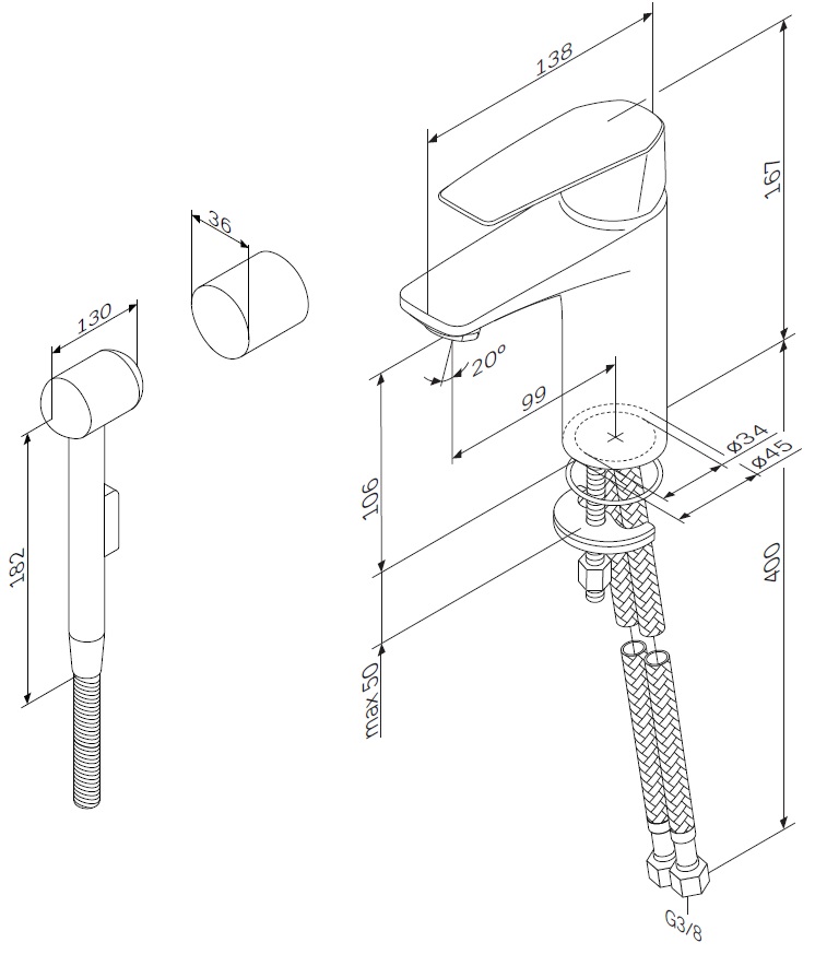 Смеситель для раковины Am.Pm Gem F90A03000