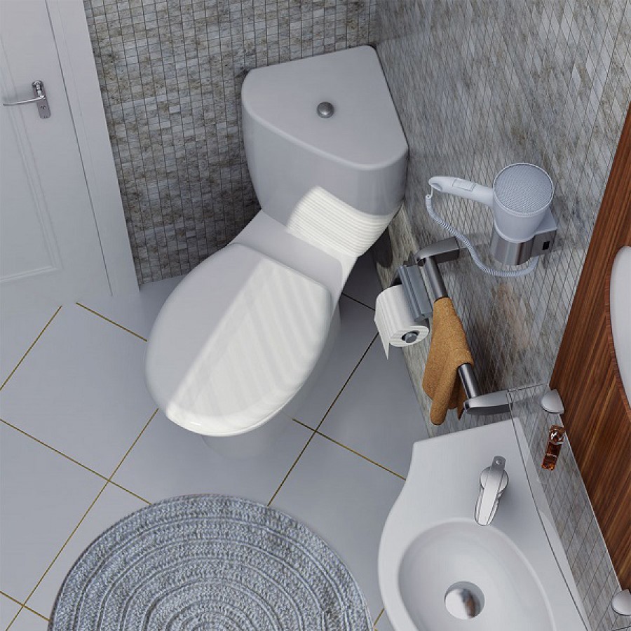 Унитаз напольный угловой с сиденьем микролифт Serel Friendly 6706