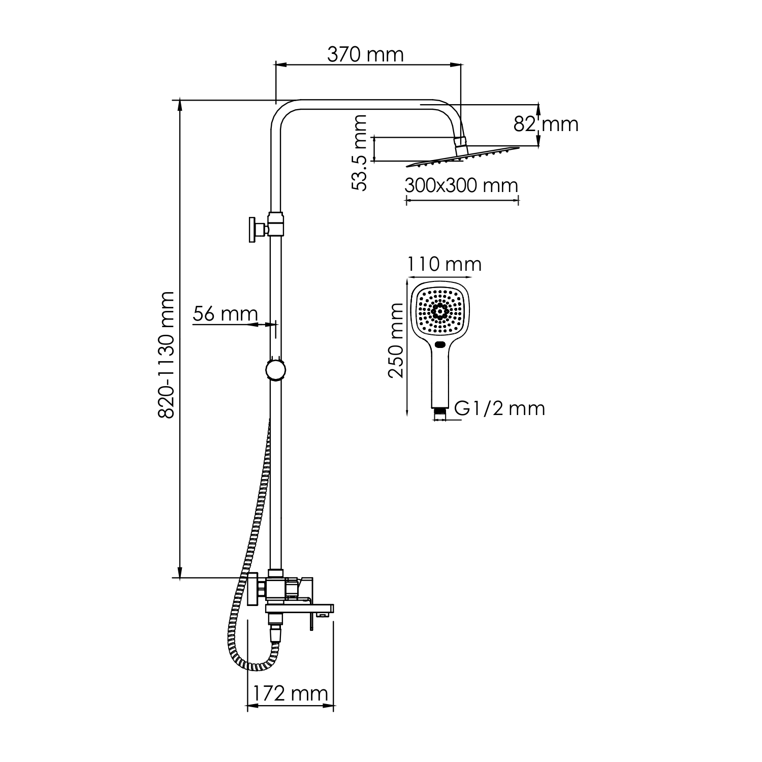 Душевая система WasserKraft A177.118.065.010.CH