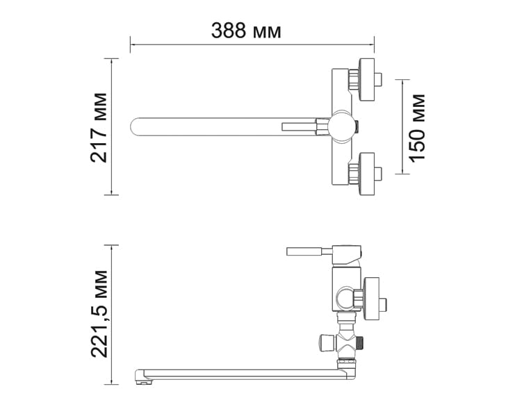 Смеситель для ванны с длинным изливом WasserKRAFT Main 4102L