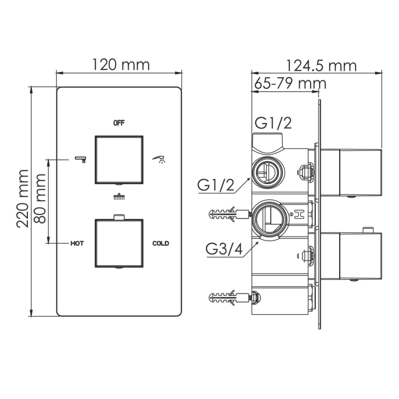 Смеситель для душа WasserKRAFT Alme 1544 Thermo