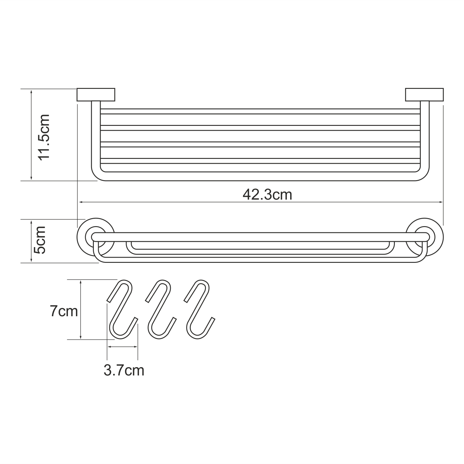 Полка-корзина с крючками WasserKRAFT Donau K-9415