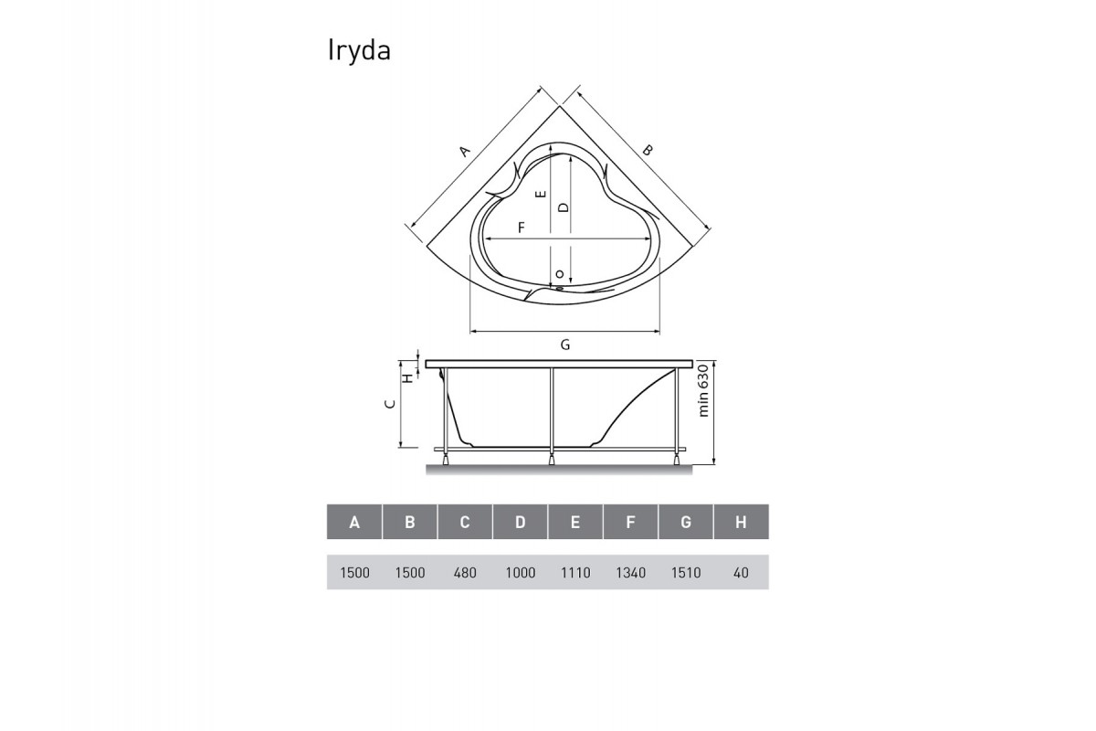 Ванна акриловая Vayer Iryda Гл000006822, 150x150