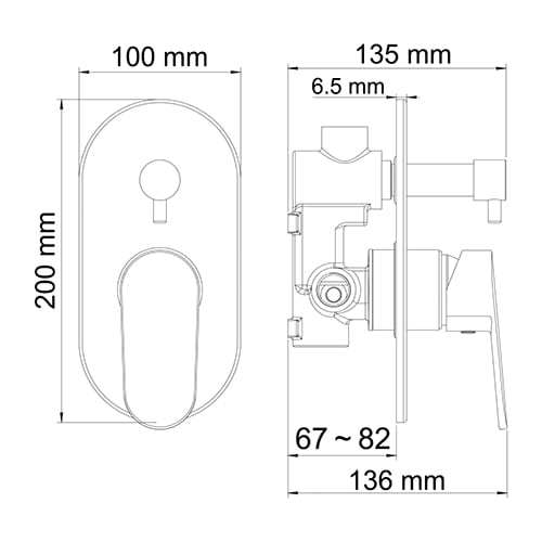 Смеситель для ванны  WasserKRAFT Donau 5341