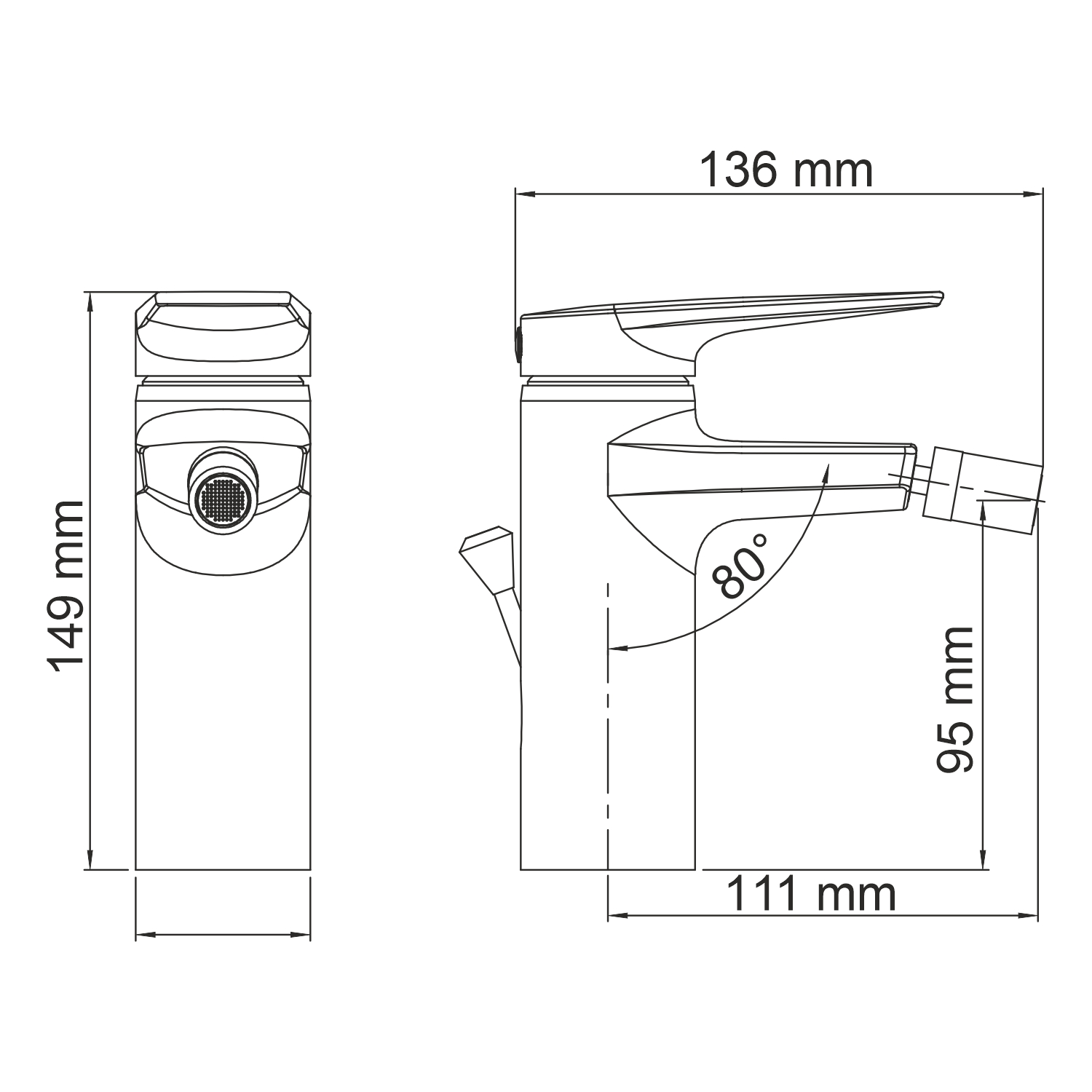 Смеситель для биде WasserKRAFT Lopau 3206
