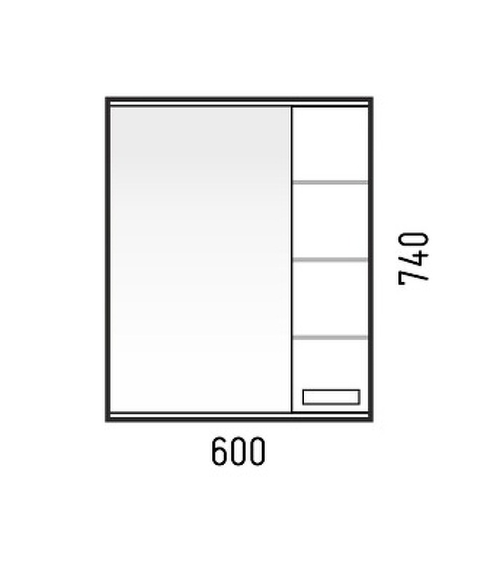 Зеркальный шкаф (60х74) Corozo Денвер 70 SD-00000533
