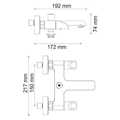 Смеситель для ванны  WasserKRAFT Lossa 1201