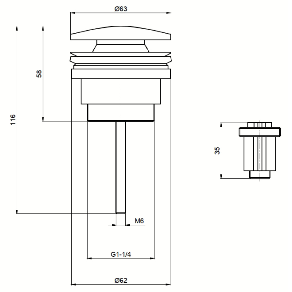 Донный клапан для раковины AQUAme AQM7003GM