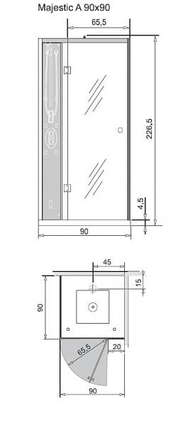 Душевая кабина RIHO MAJESTIC 90x90 PROF R CA061025213C000