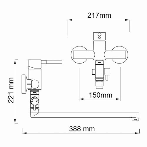 Смеситель для ванны с длинным изливом WasserKRAFT Wern 4202L