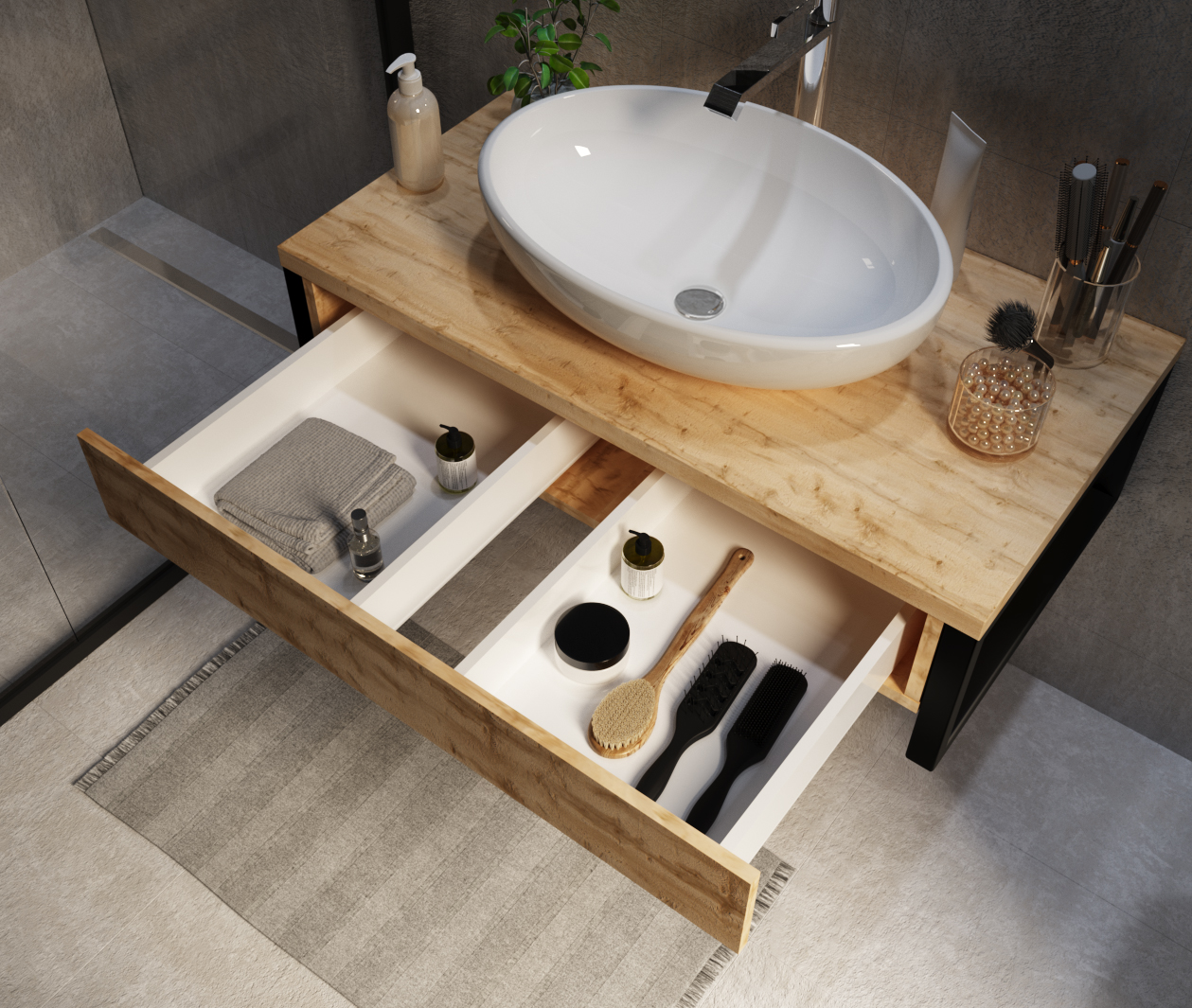 Тумба под раковину 1Marka  Grunge Loft 90П У85843