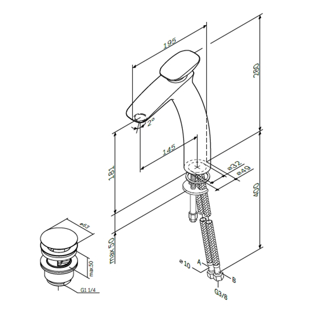 Смеситель для раковины Am.Pm Spirit 2.0 F70A92200
