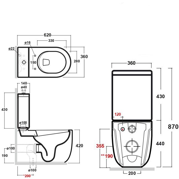 Унитаз компакт Bien Vokha MDKD063N1VP0W5SZ0 белый