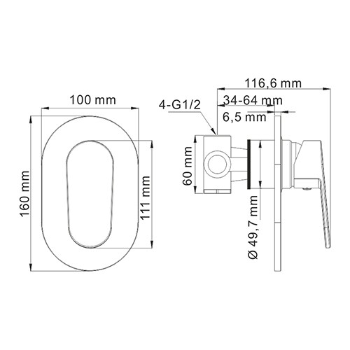 Смеситель для душа WasserKRAFT Donau 5351