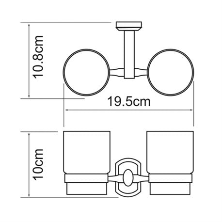 Cтакан для зубных щеток двойной  WasserKRAFT Oder K-3028D