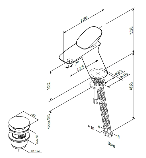Смеситель для раковины Am.Pm Spirit 2.0 F70A82100