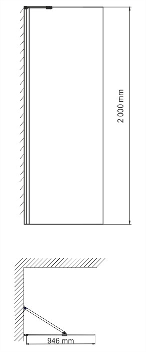 Боковая стенка (100х200) WasserKRAFT Aller 10H10-RP100
