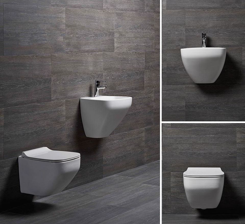 Подвесной безободковый унитаз с сиденьем микролифт beWash Alster 86303201