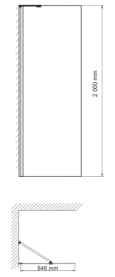 Боковая стенка (90х200) WasserKRAFT Aller 10H07-RP90