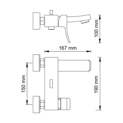 Смеситель для ванны  WasserKRAFT Aller 1061WHITE