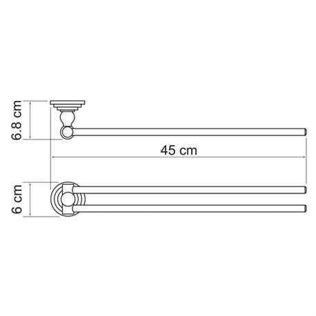 Держатель полотенец двойной WasserKRAFT Ammer K-7031