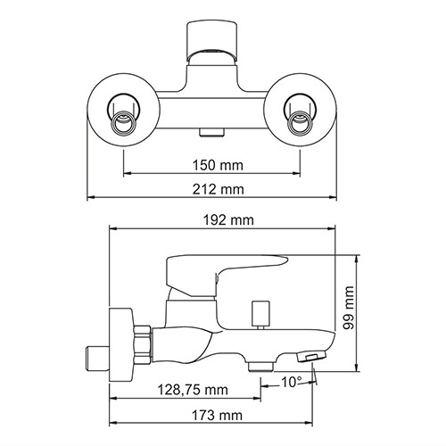 Смеситель для ванны  WasserKRAFT Vils 5601