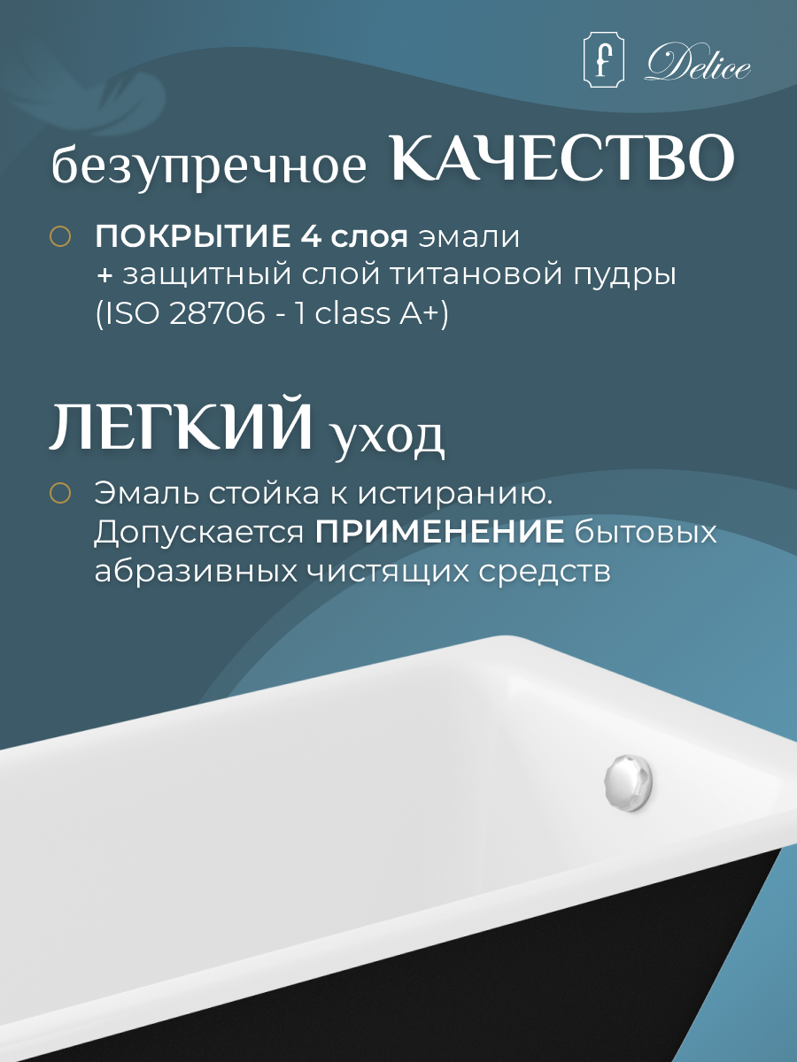 Ванна чугунная (150х70) Delice Parallel DLR220503