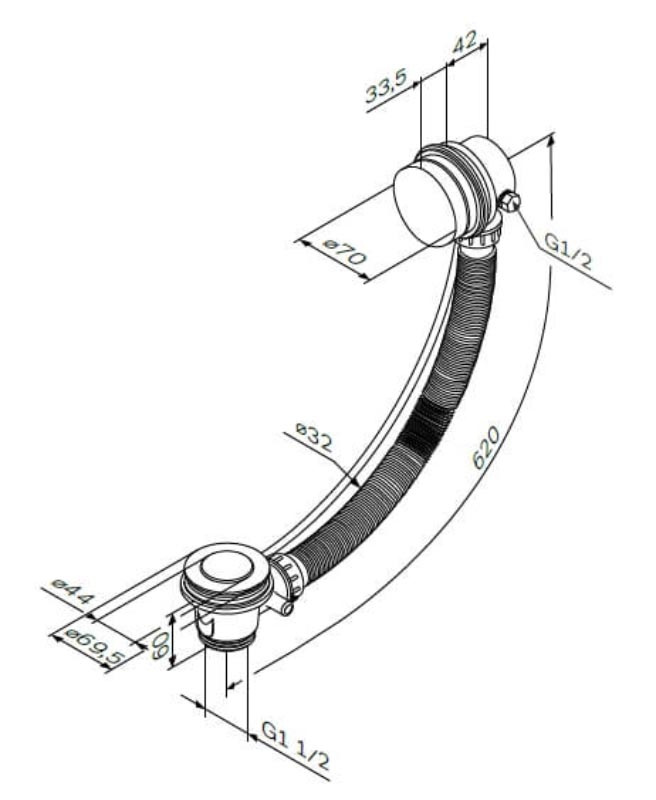 Слив-перелив для ванны полуавтомат Am.Pm W90A-000-OFI