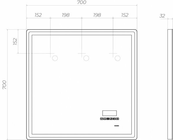 Зеркало с подсветкой (70x70) Vigo Geometry Media z.GEO.70.Media