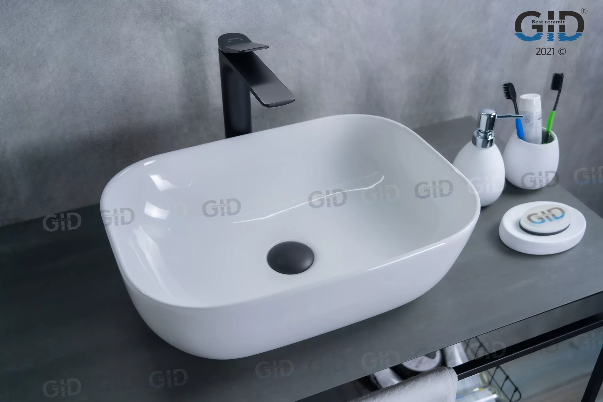 Раковина накладная (46х32,5) Gid D1333