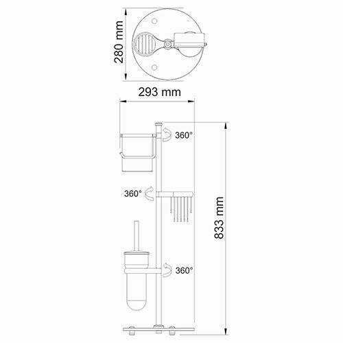 Туалетный ершик комбинированный напольный WasserKRAFT K-1256